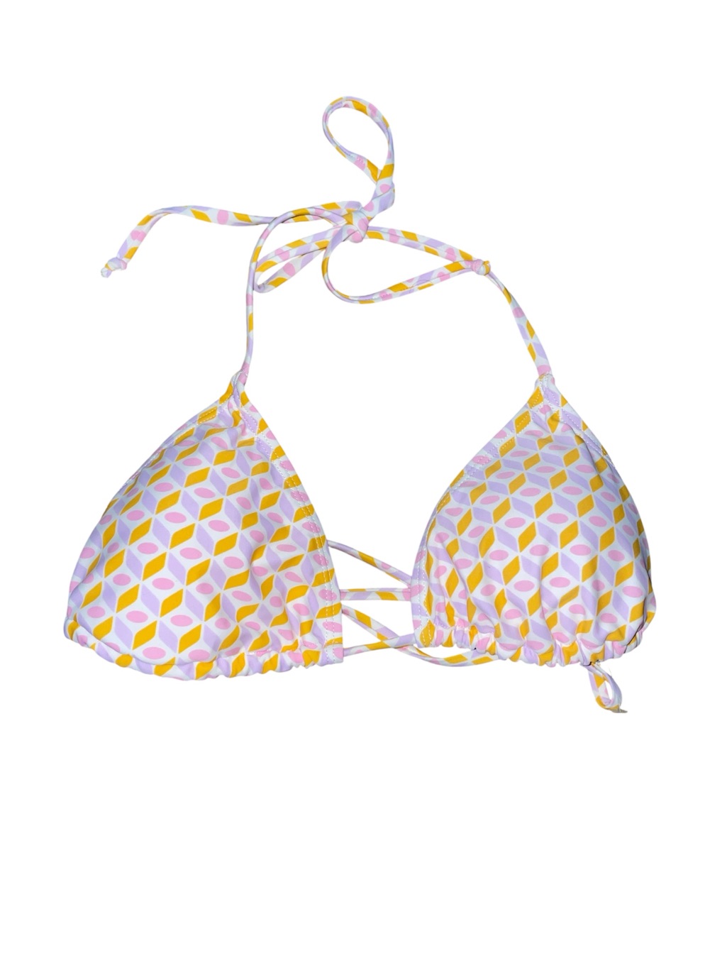 Cabana Del Sol Yellow And Pink Bikini Top